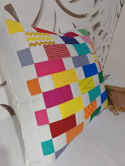 Capa para Almofada em Patchwork