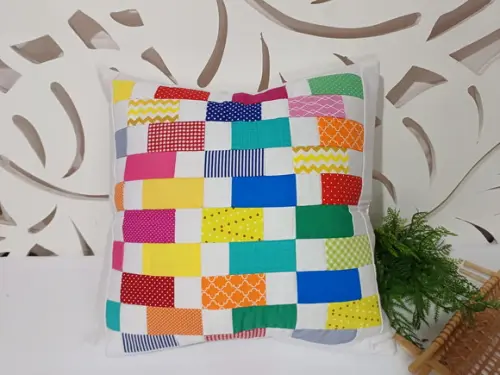 Capa para Almofada em Patchwork