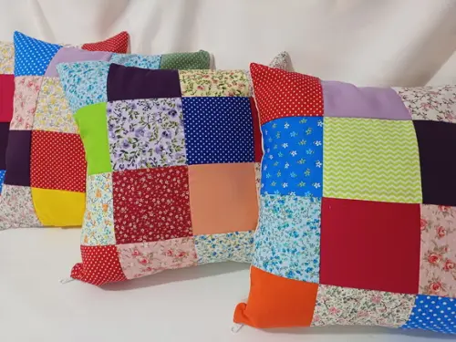 Capa para Almofada Patchwork 5 Unidades