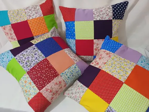 Capa para Almofada Patchwork 5 Unidades
