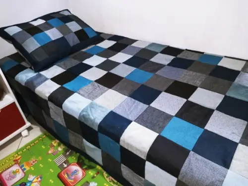 Colcha Jeans em Patchwork