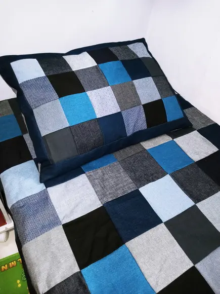 Colcha Jeans em Patchwork