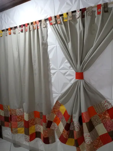 Cortina Brim em Patchwork