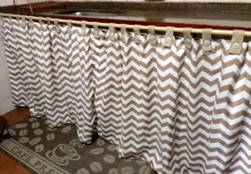 Cortina Chevron Bege