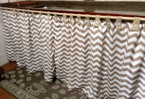 Cortina Chevron Bege