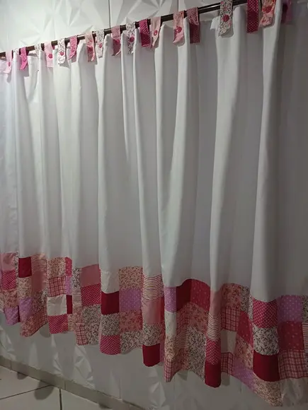 Cortina com Barrado em Patchwork