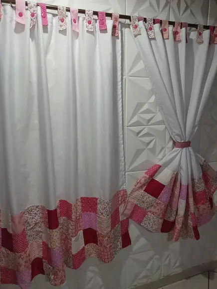 Cortina com Barrado em Patchwork