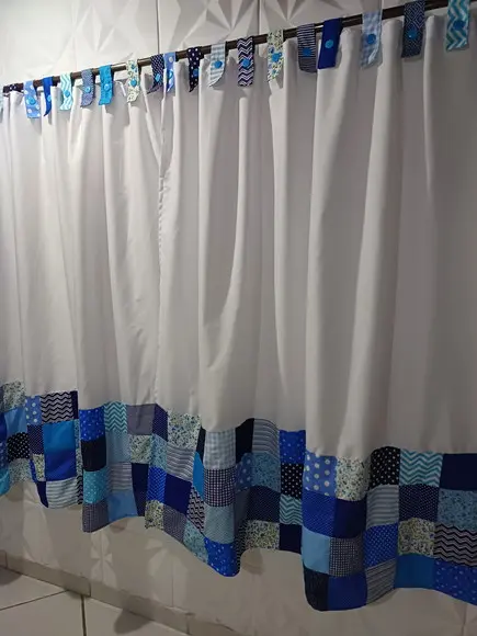 Cortina com Barrado em Patchwork