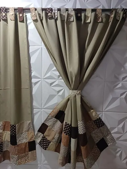 Cortina com Barrado em Patchwork