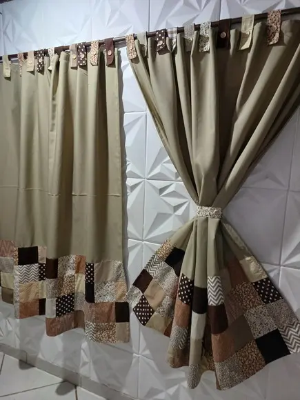 Cortina com Barrado em Patchwork