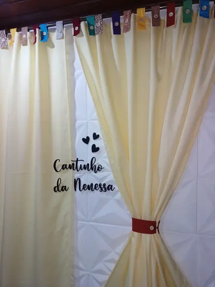 Cortina com Barrado em Patchwork
