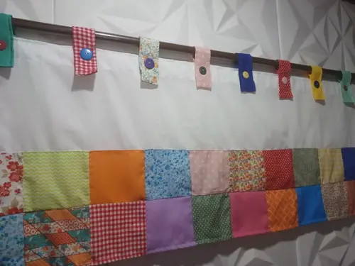 Cortina com Barrado em Patchwork