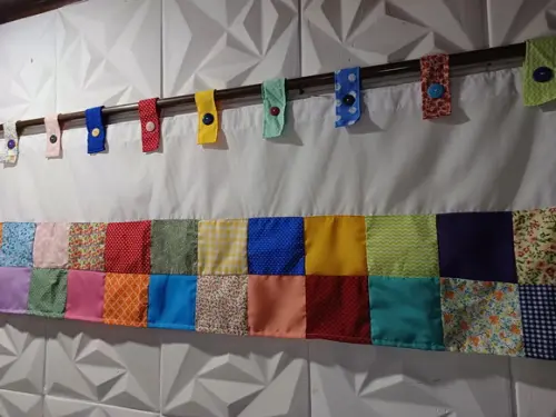 Cortina com Barrado em Patchwork