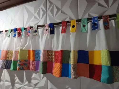 Cortina com Barrado em Patchwork