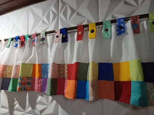 Cortina com Barrado em Patchwork