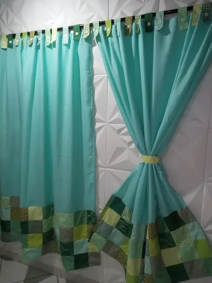 Cortina com Barrado em Patchwork