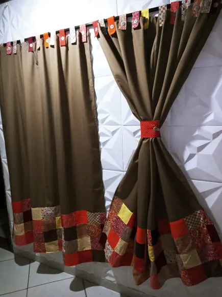 Cortina com Barrado em Patchwork