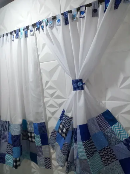 Cortina com Barrado em Patchwork