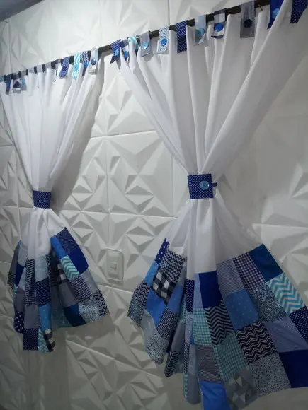 Cortina com Barrado em Patchwork