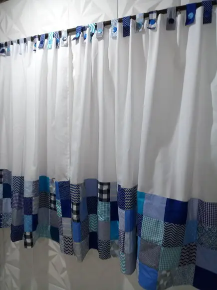 Cortina com Barrado em Patchwork