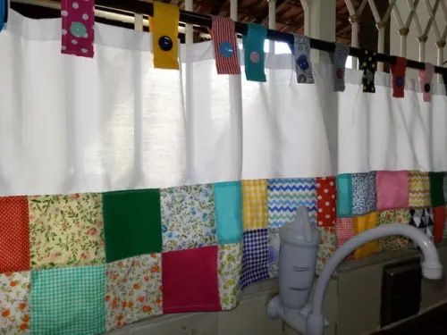 Cortina com Barrado em Patchwork
