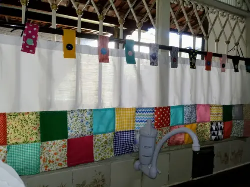 Cortina com Barrado em Patchwork