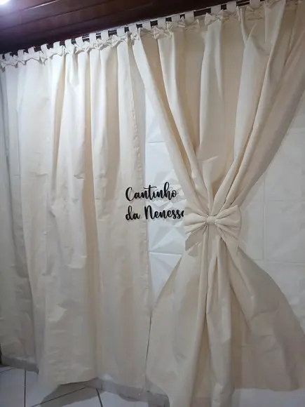 Cortina em Algodão Cru