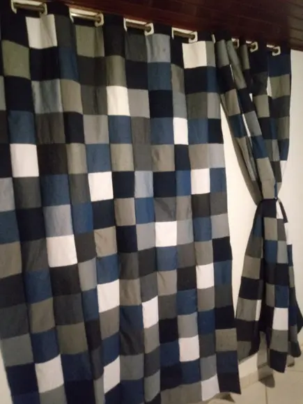 Cortina em Patchwork Jeans