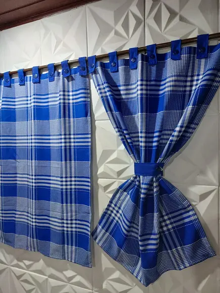 Cortina Xadrez + Toalha para Fogão