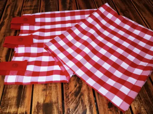 Cortina xadrez vermelho