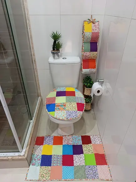 Jogo de Banheiro em Patchwork 3 Peças
