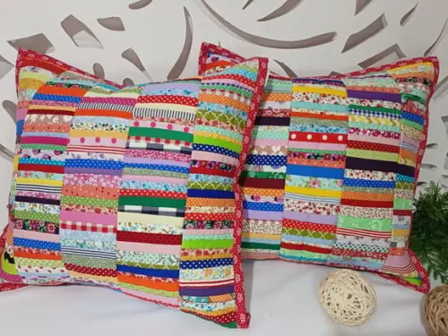 Capa para Almofada em Patchwork