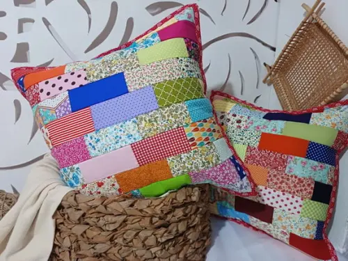 Capa para Almofada em Patchwork