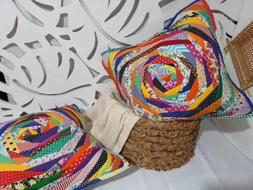 Capa para Almofada em Patchwork