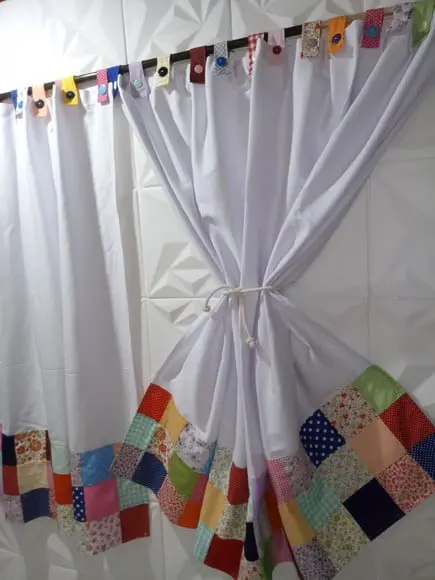 Cortina Brim em Patchwork