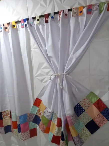 Cortina Brim em Patchwork