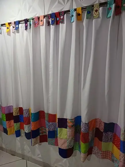 Cortina com Barrado em Patchwork