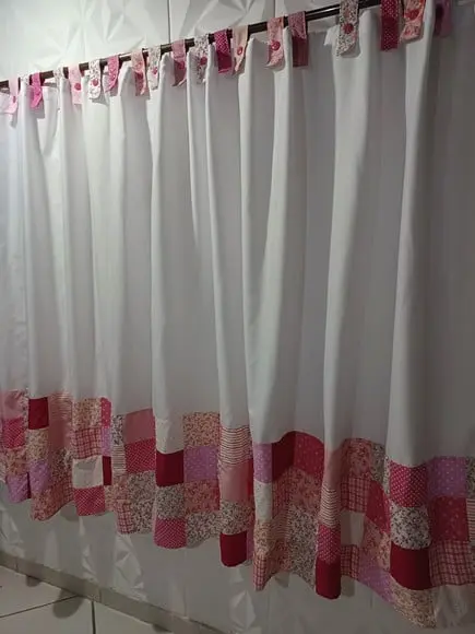 Cortina com Barrado em Patchwork