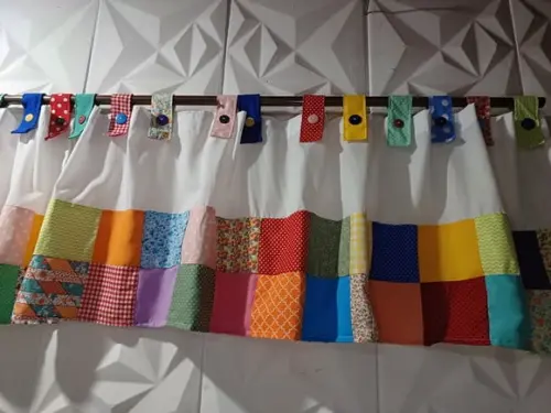 Cortina com Barrado em Patchwork