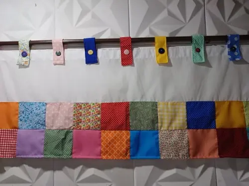 Cortina com Barrado em Patchwork