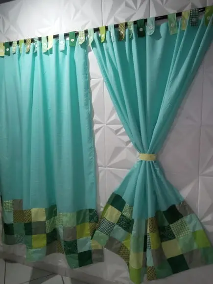 Cortina com Barrado em Patchwork