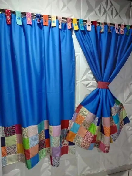 Cortina com Barrado em Patchwork
