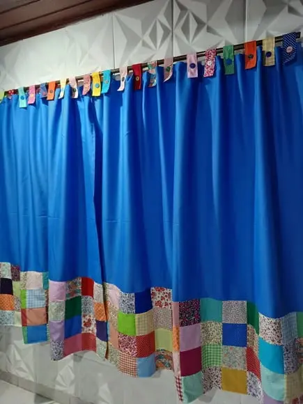 Cortina com Barrado em Patchwork