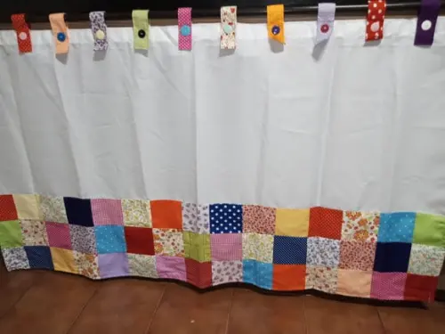 Cortina com Barrado em Patchwork