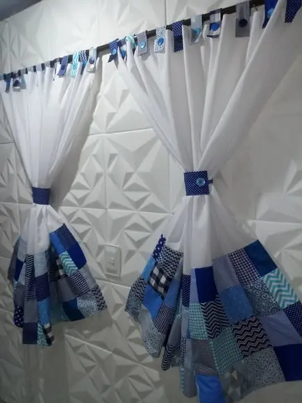 Cortina com Barrado em Patchwork