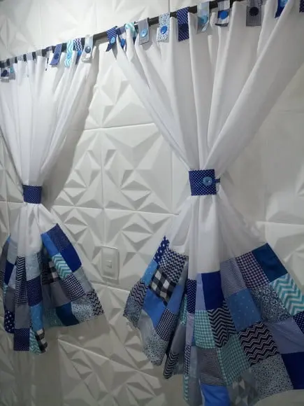 Cortina com Barrado em Patchwork