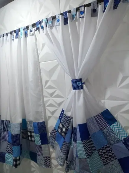 Cortina com Barrado em Patchwork