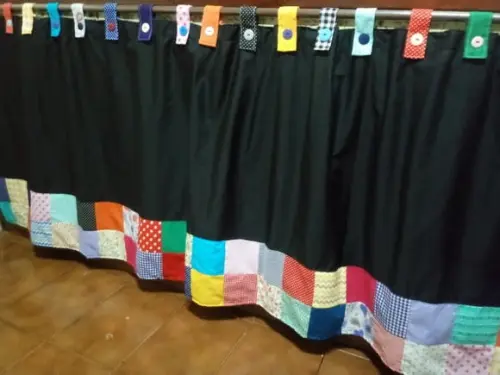 Cortina com Barrado em Patchwork