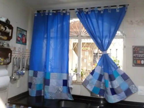 Cortina com Barrado em Patchwork