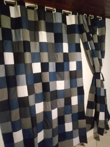 Cortina em Patchwork Jeans